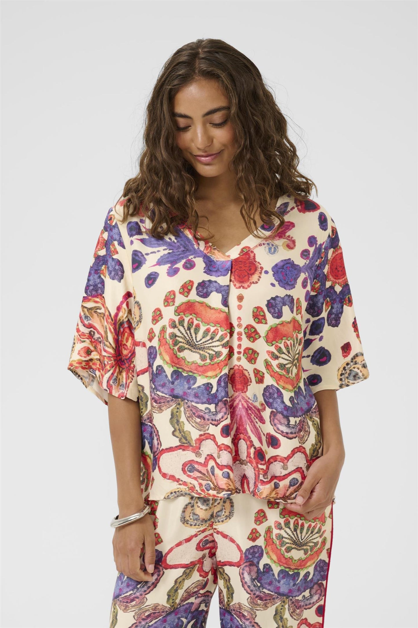 Culture Mandy Blouse Blue/Pink