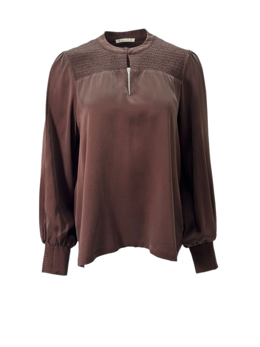 Amuse by Veslemøy Agnes Silkebluse Brown