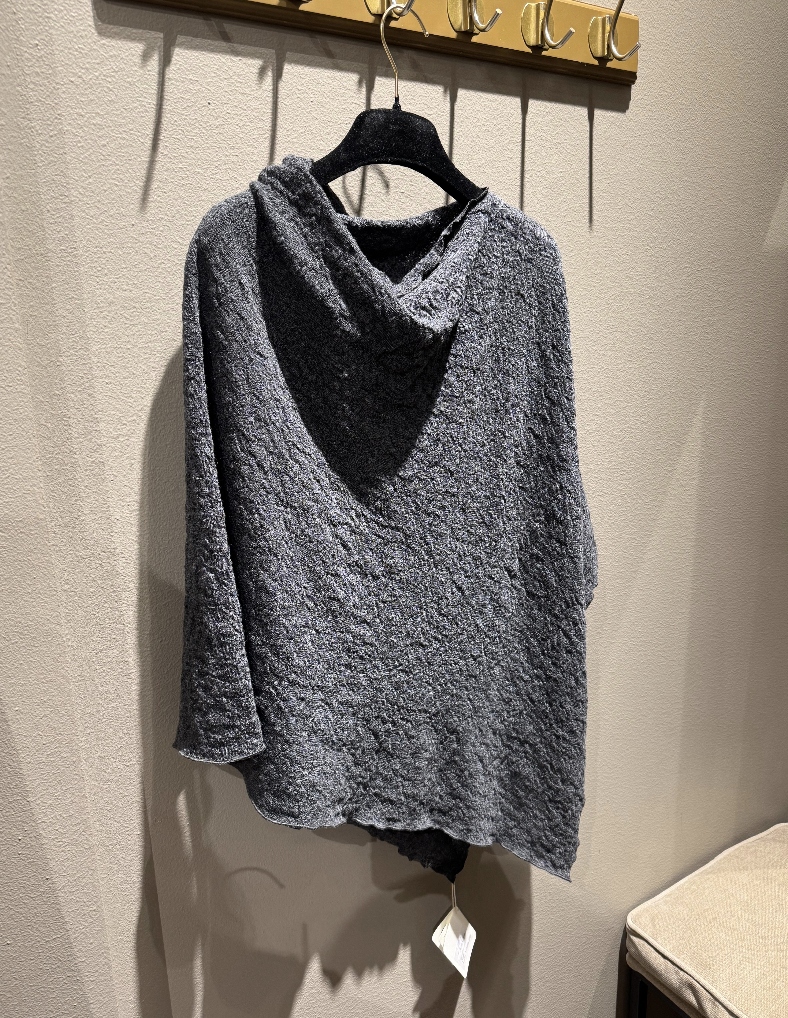 By Basics 1501 Poncho Small Anthrasite Melange