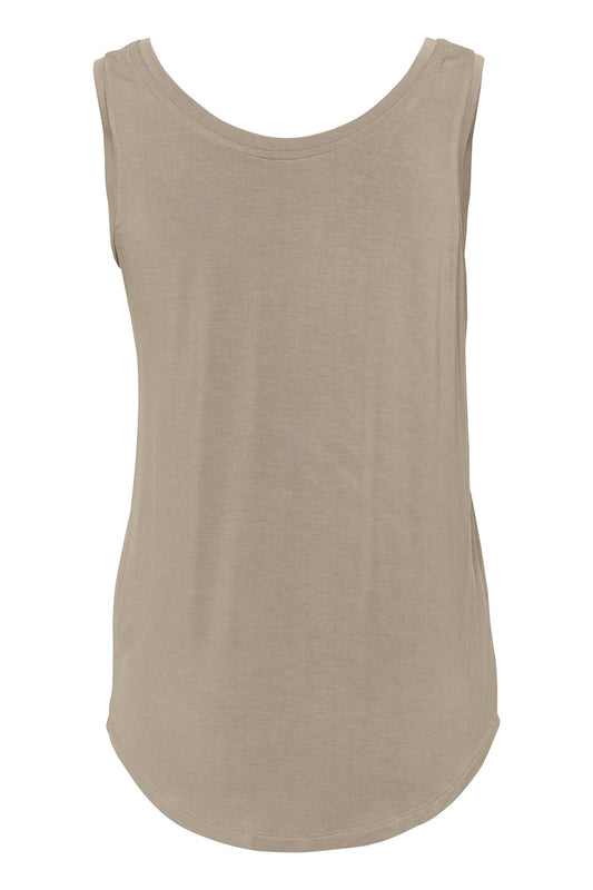 Culture Poppy VO-neck Tank Top Timber Wolf