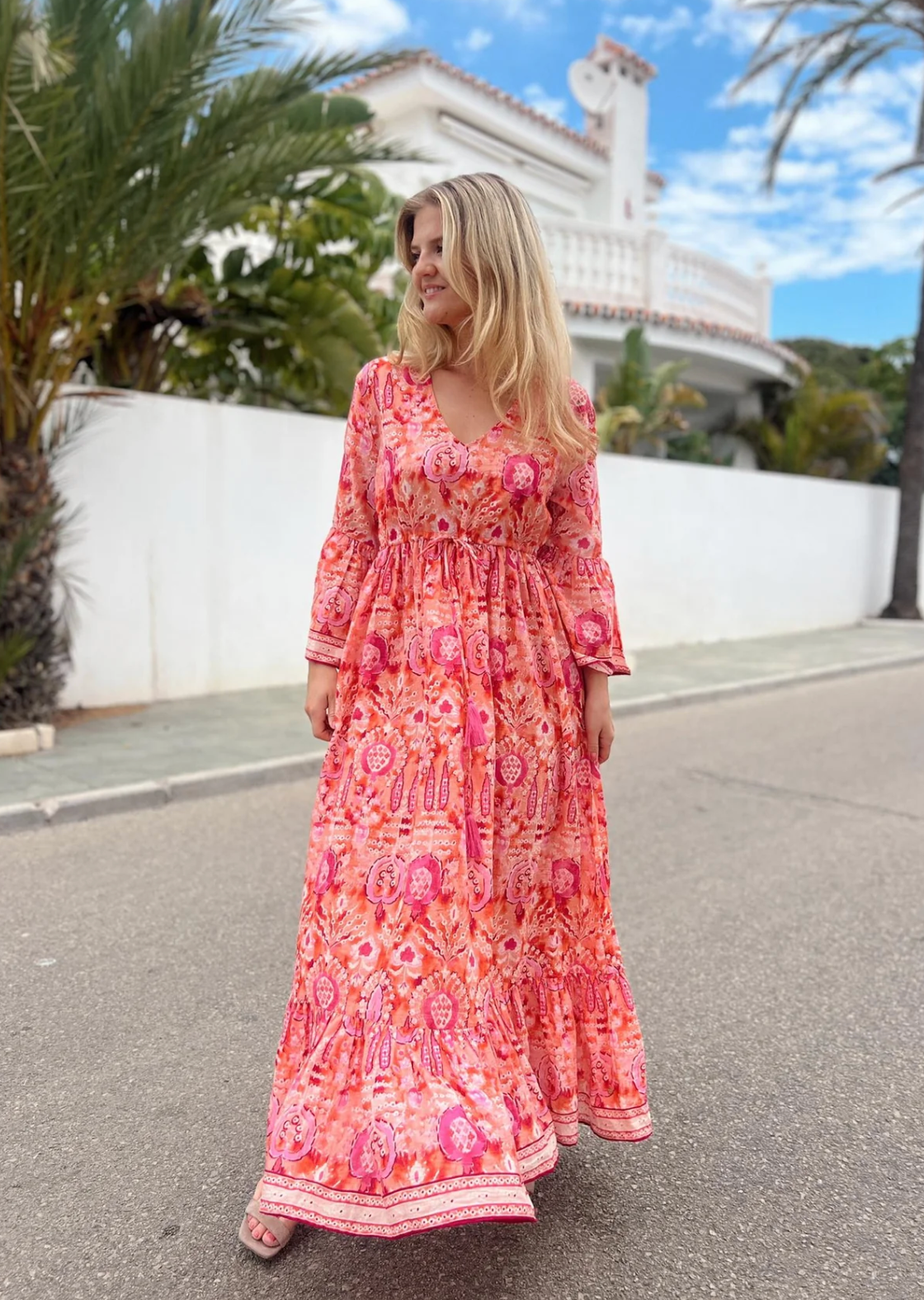 Rah Oslo Maria Dress Orange Ikat