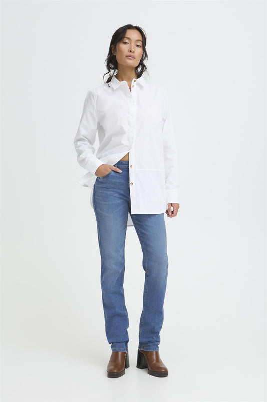 Pulz Emma HW Jeans Medium Straight Bright Medium Blue