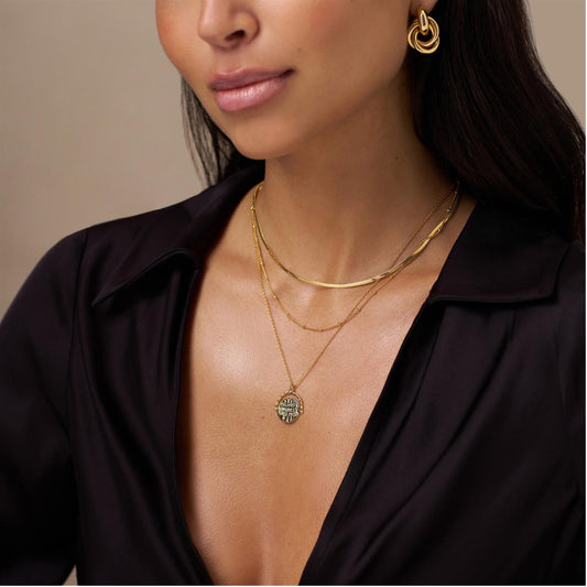 Orelia Flat Snake Necklace Gold