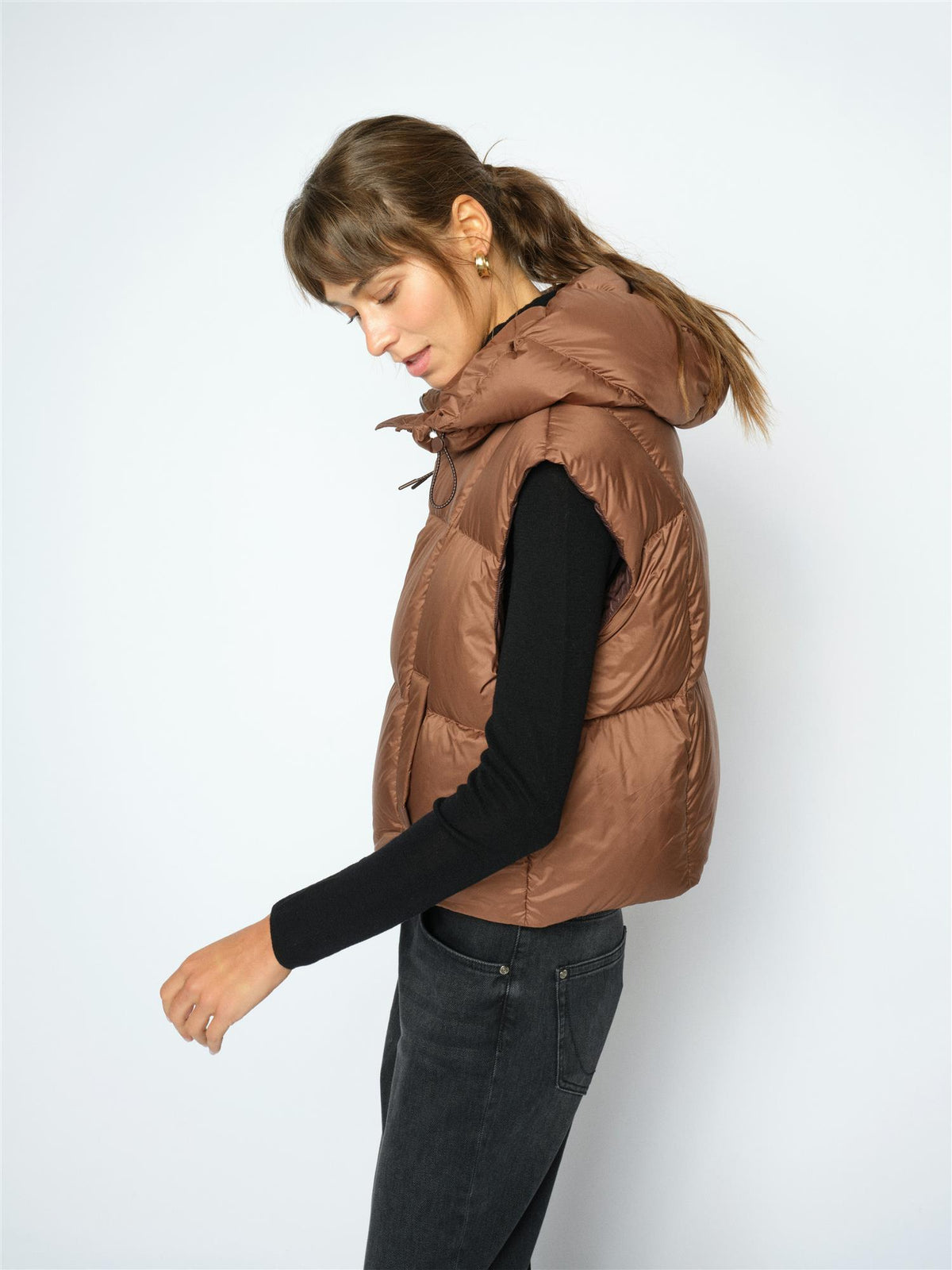Mos Mosh Klara Tally Down Vest Downtown Brown