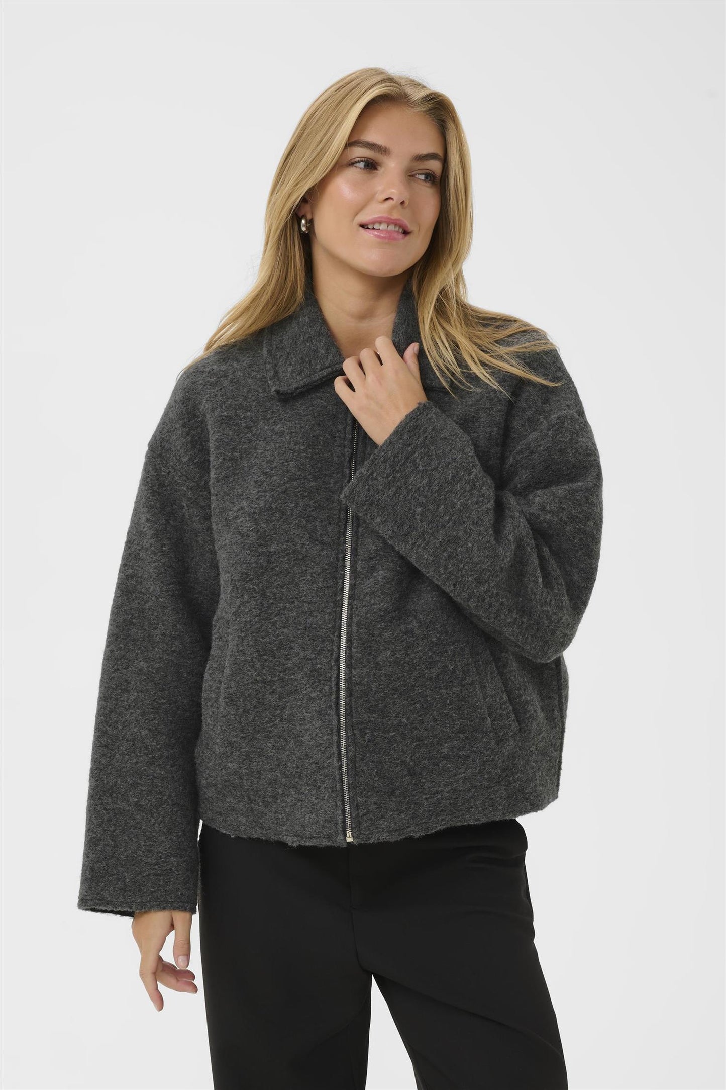 Culture Nima Birgith Jacket Mid Grey mel