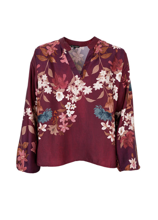 Black Colour Zendaya LS Blouse Plum