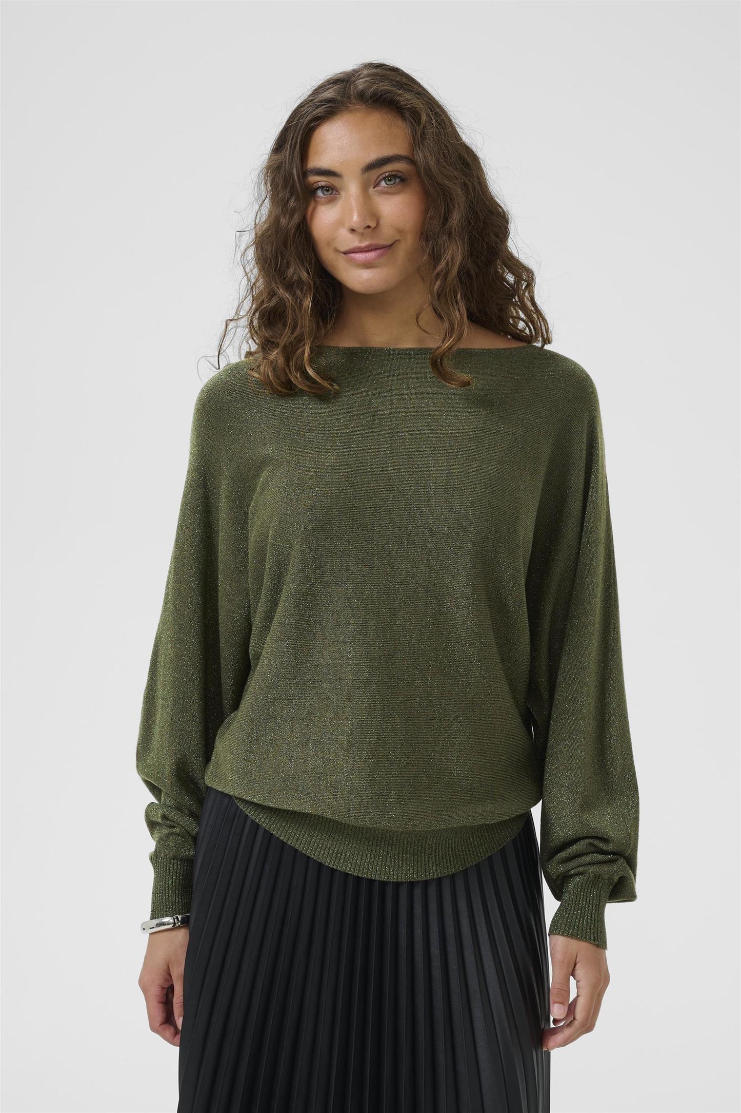 Culture Fay Batwing Jumper Olive Night