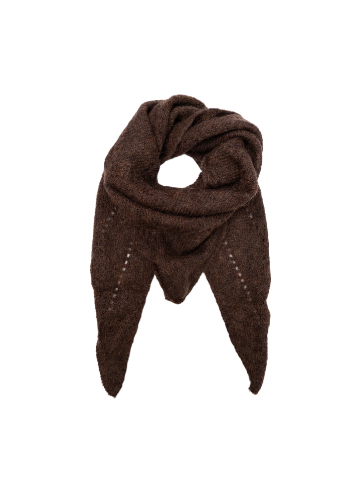 Black Colour Dell Knitted Mini Scarf Mocca