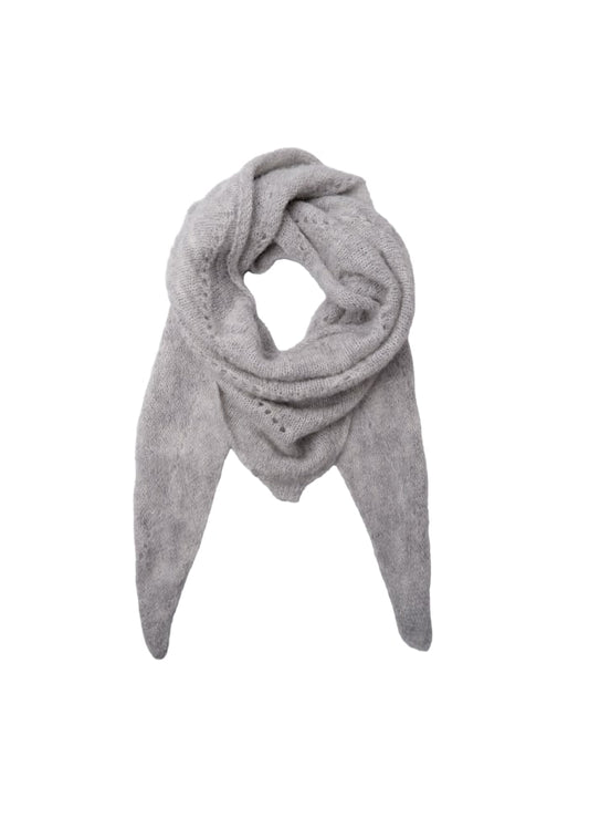 Black Colour Dell Knitted Mini Scarf Light Grey