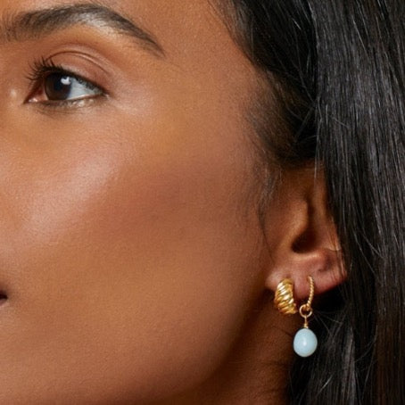 Orelia Twist Chubby Huggie Hoops Gold