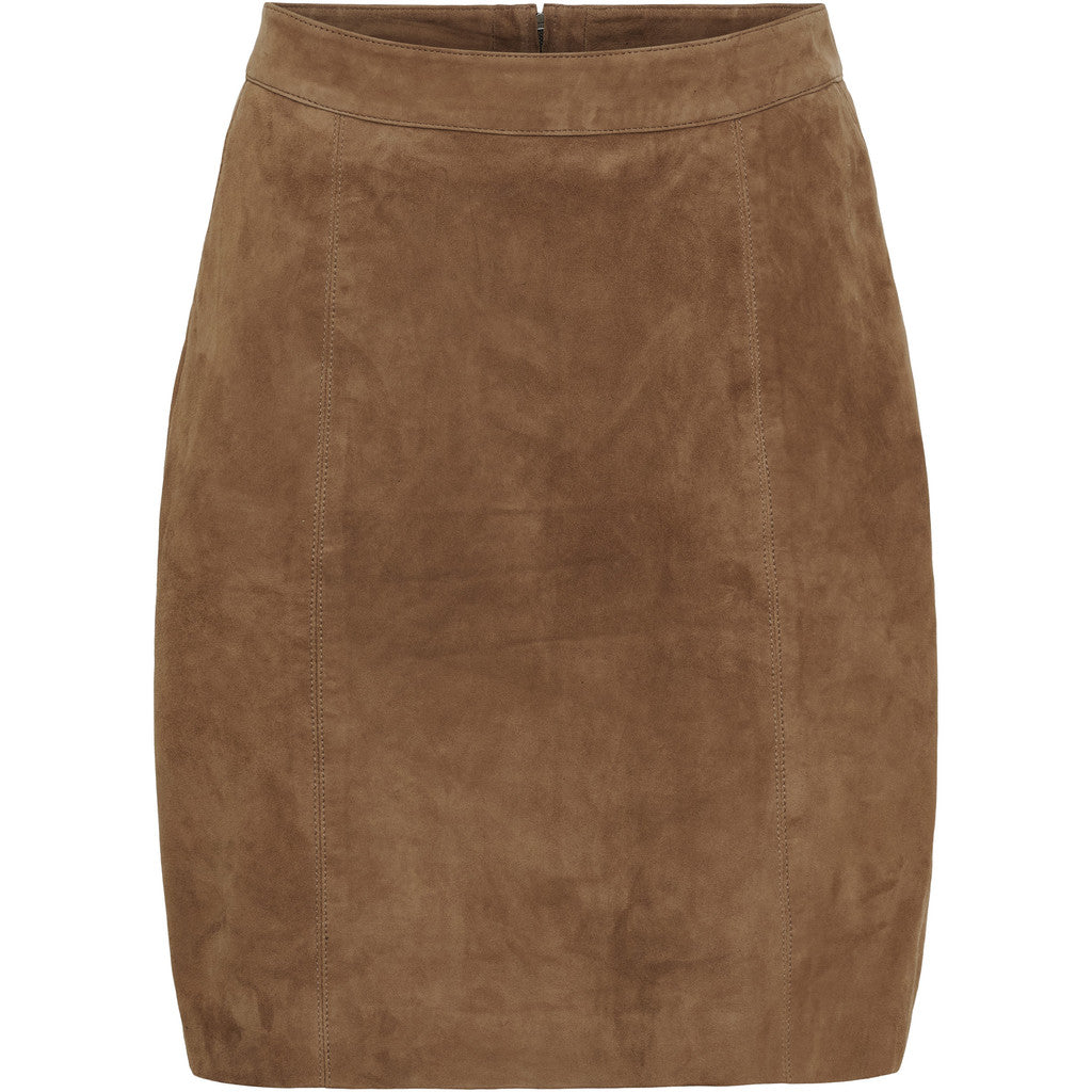 Notyz Samantha Suede Skirt Nude Brown