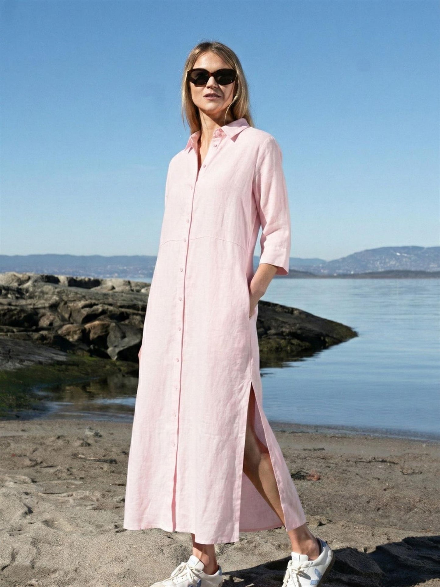 Close to my Heart Leila Midi Dress Barely Pink