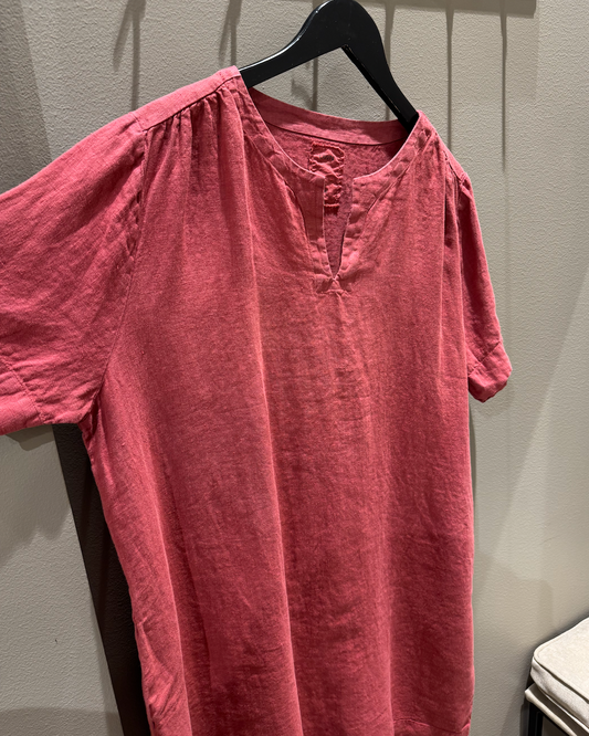 By Basics Own 11002 Dress W/Neck Slit Earth Red