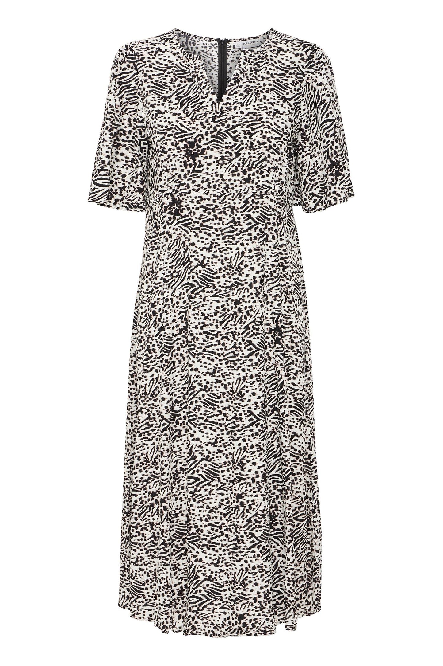 Pulz Nelly Long Dress Small Animal Print