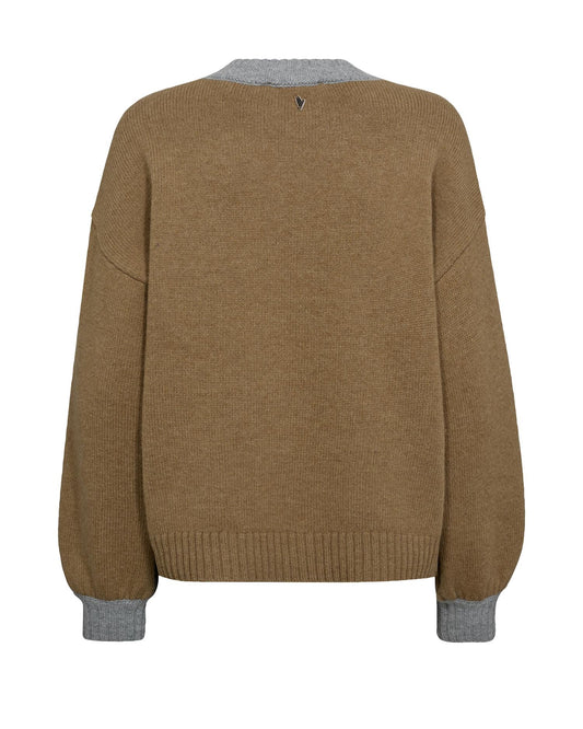 Mos Mosh Beth Ottilli V-Neck Knit Grey Melange