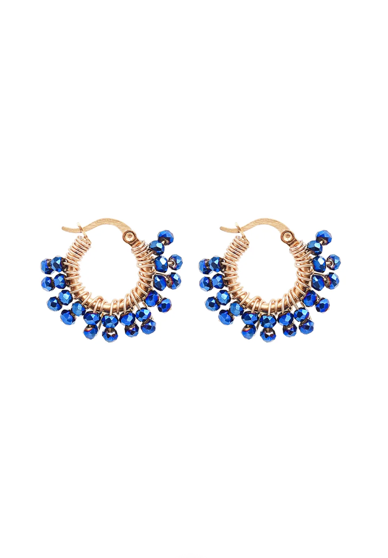 Farmhouse Camilla Øhrling Tiny Glam Loop Earrings Metallic Blue
