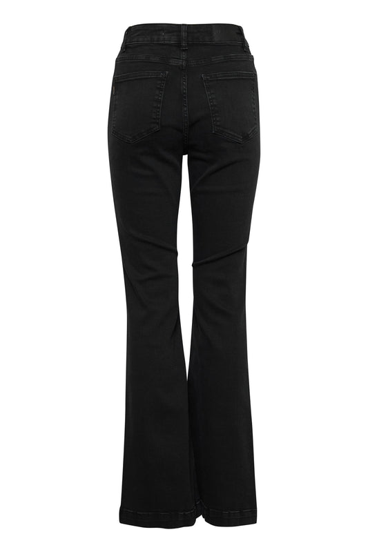 Pulz Becca UHW Bootcut Leg Black Denim