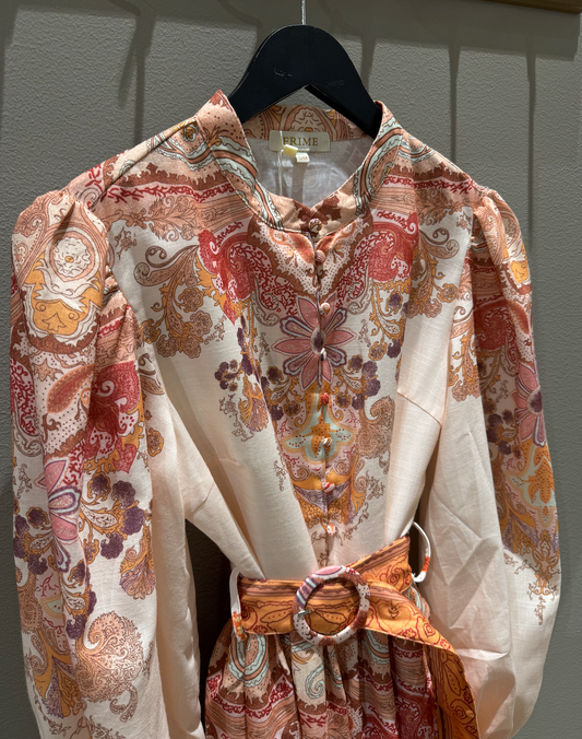 From Paris With Love Kort Kjole Paisley Beige