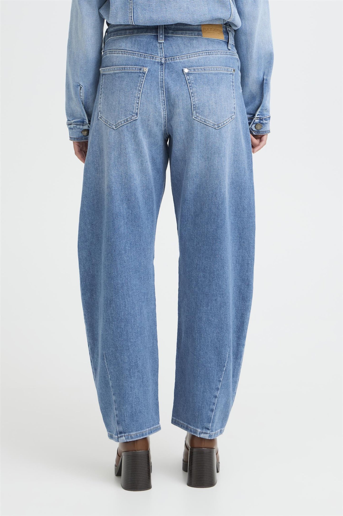 Pulz Anni HW Jeans Barrel Leg Med Blue