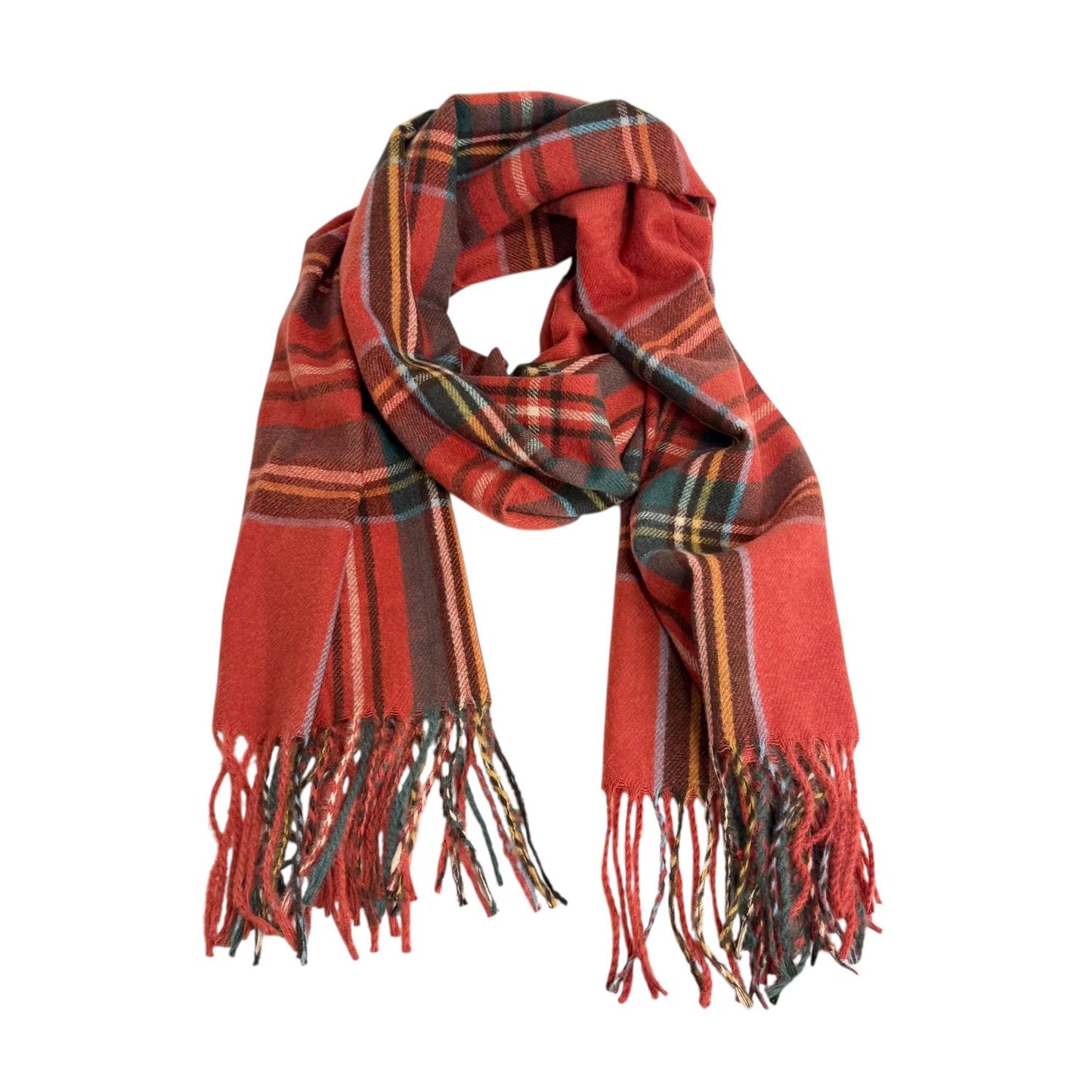 Noma Ull/Cashmere Ruteskjerf Rød/Grønn