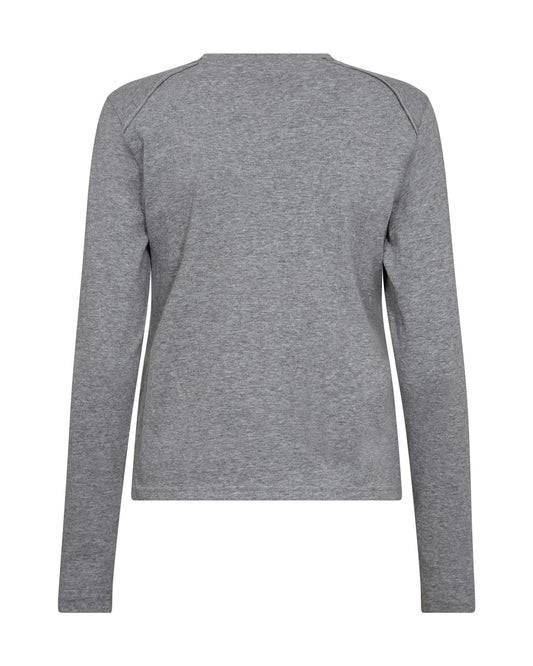 Mos Mosh Paige O-LS Tee Grey Melange