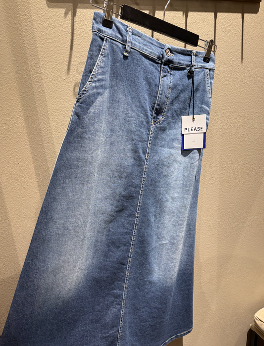 Please Skirt A-Shape Oslo Blu Denim