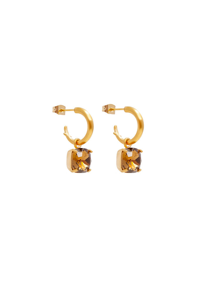Farmhouse Camilla Øhrling Carla Swarovski Earrings Smokey Quarts