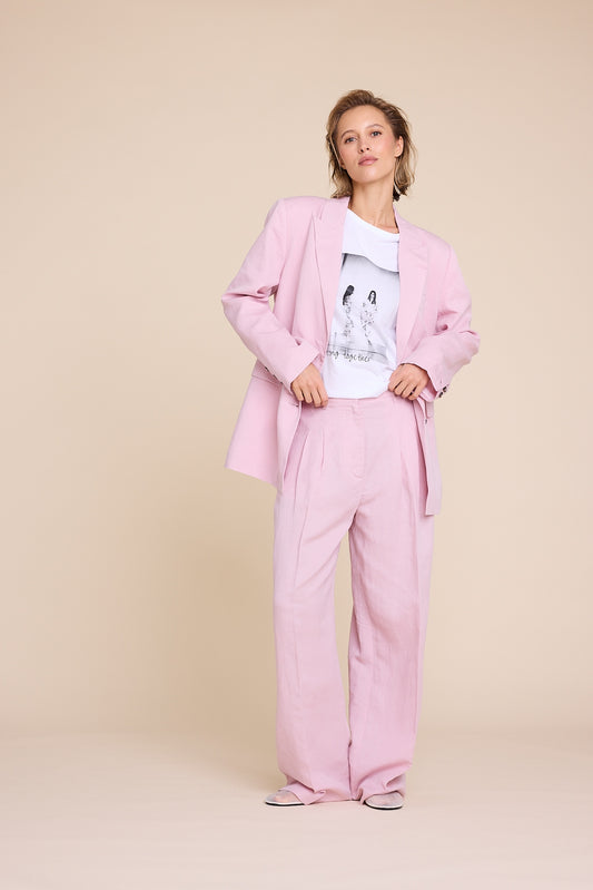 Line of Oslo Ursula Linen Trouser Pink