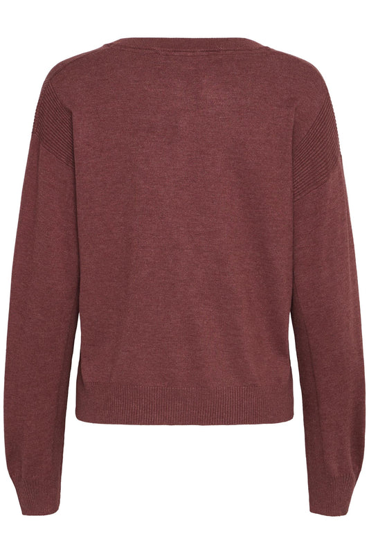 Pulz Sara Vneck Pullover Spiced Apple Melange