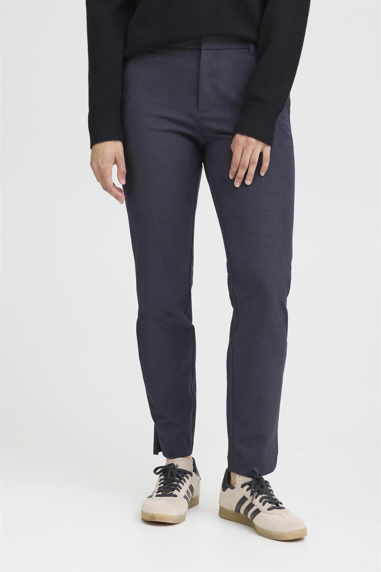 Pulz Bindy Melange HW Pant Ankl Skinny Dark Sapphire