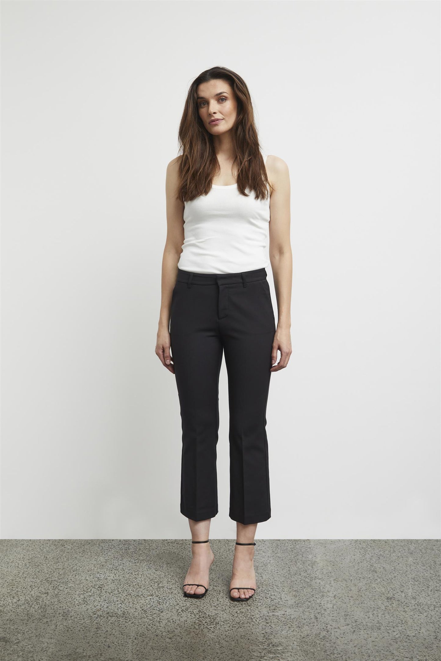 Pulz Bindy HW Pant Kickflared Leg Black Beauty