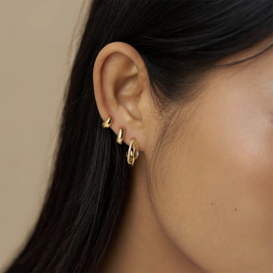 Orelia Mixed Pave Triple Illusion Hoop