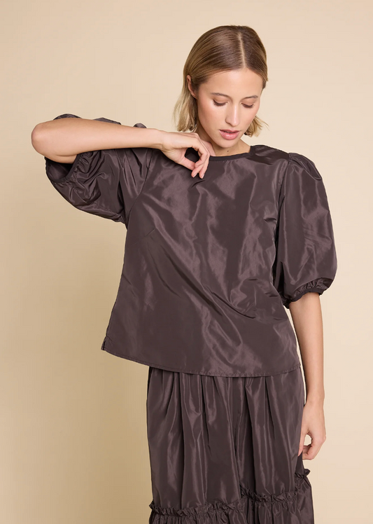 Line of Oslo Isabel 25 Solid Blouse Brown