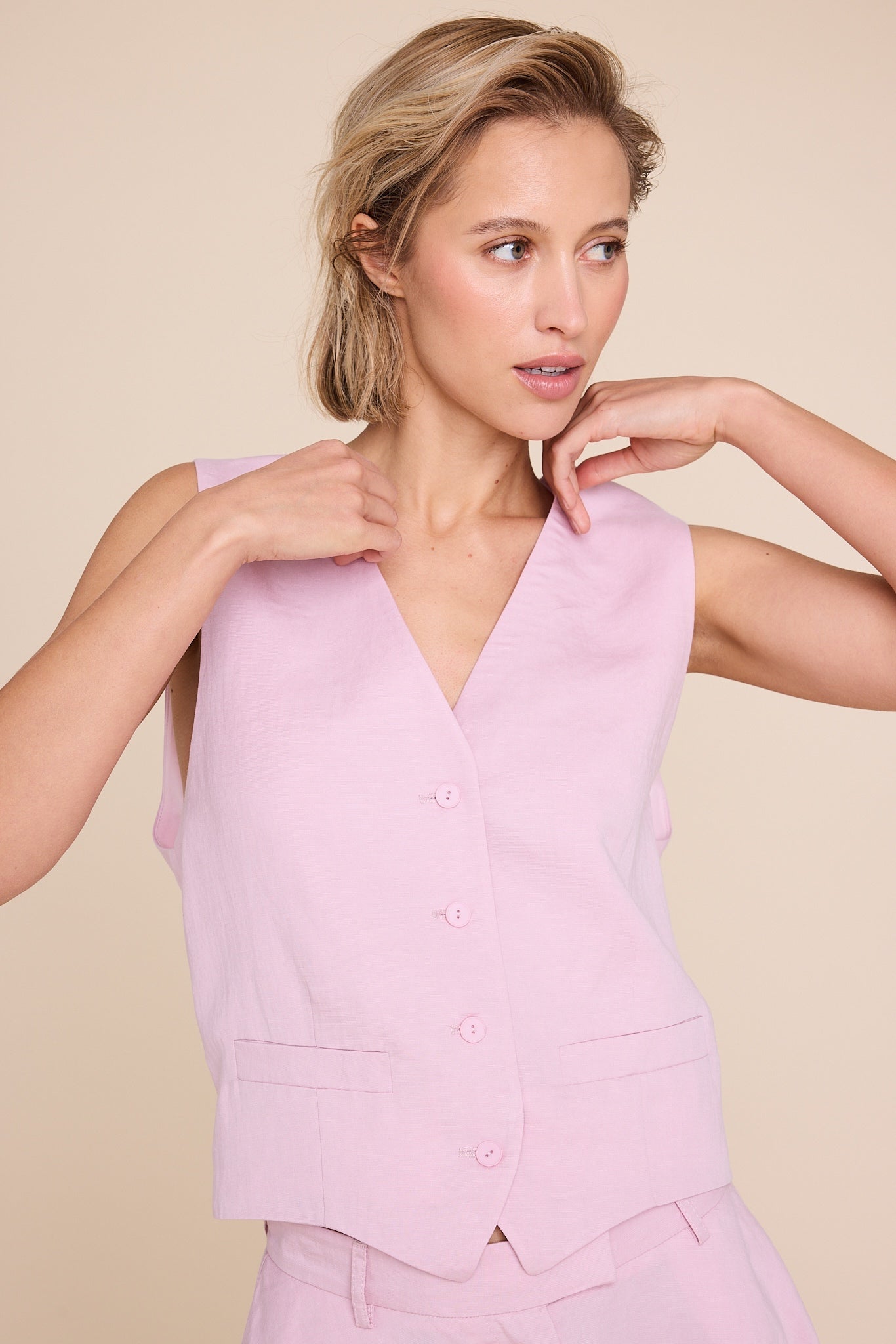 Line of Oslo West Linen Pink