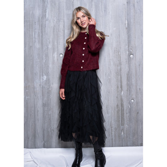 Close to my Heart Sonia Cardigan Garnet Red