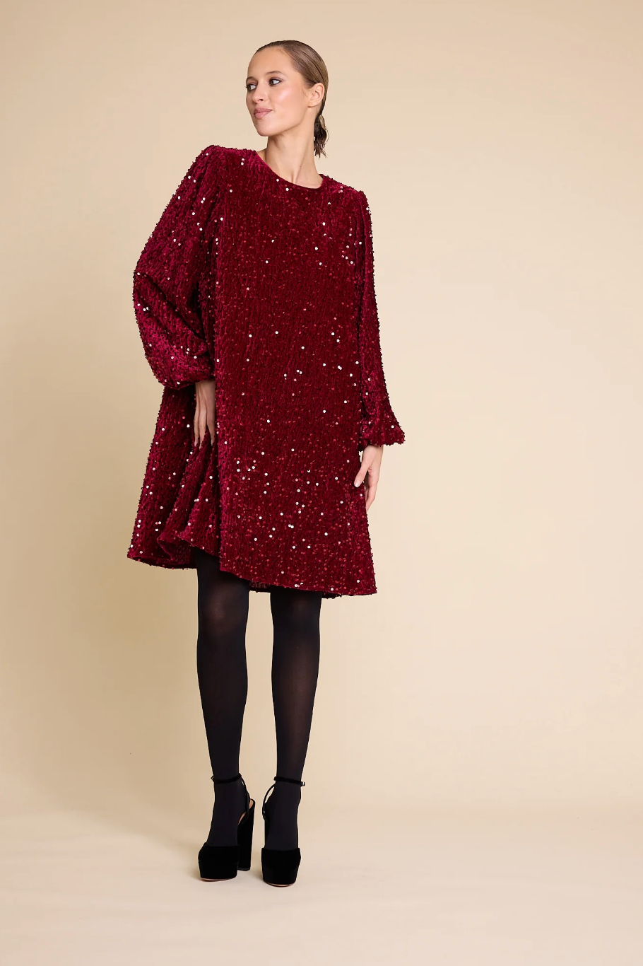 Line of Oslo Luna Sequins Dress Red