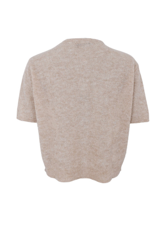 Black Colour Dell SS Cardigan Natural