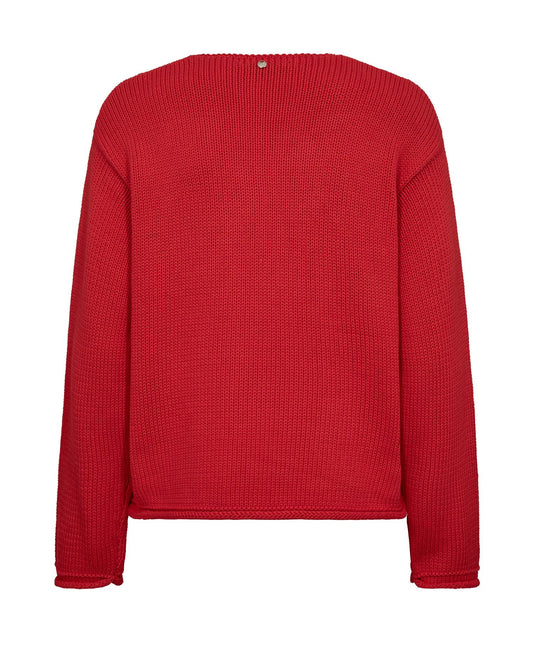 Mos Mosh Bine LS V-neck Knit Chinese Red