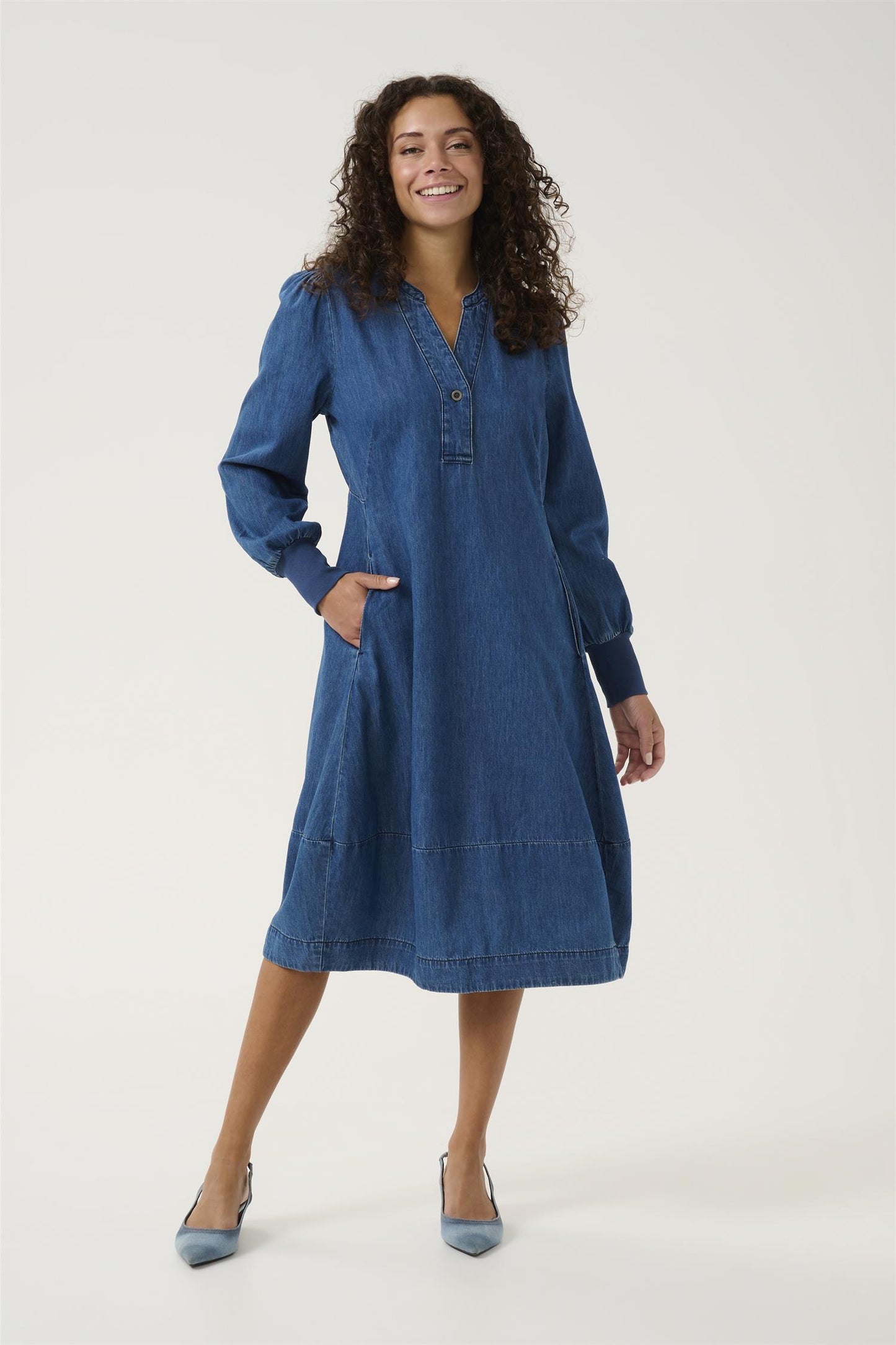 Culture Allura Arpa Rib Dress Dark Blue Wash