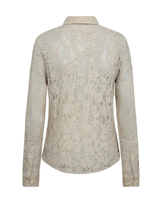 Mos Mosh Kether Lace Sequin Shirt Summer Sand