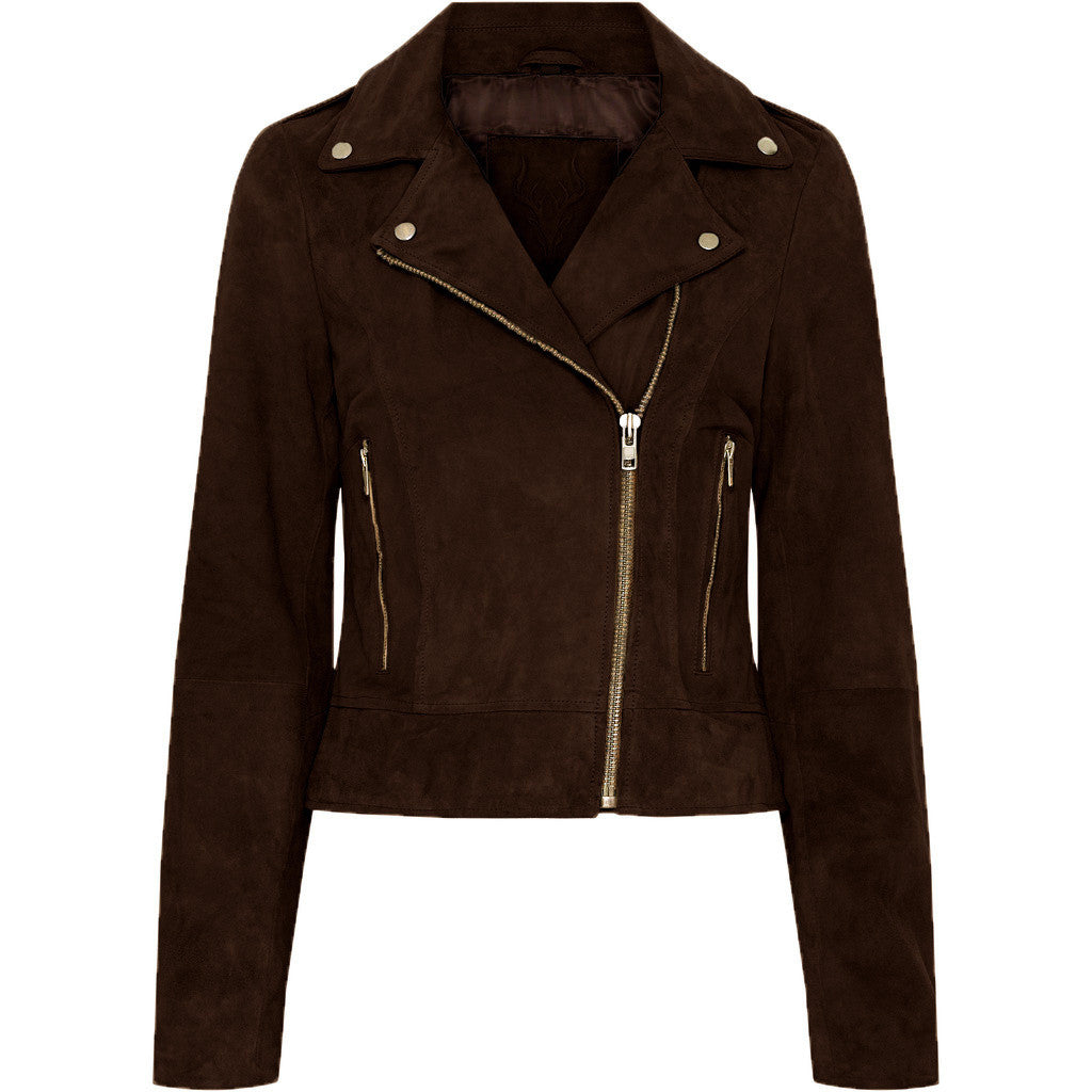 Notyz Biker Jacket New Suede Dark Chocolate