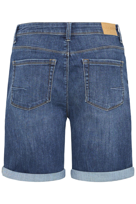 Pulz Kayla HW Shorts Medium Blue Denim