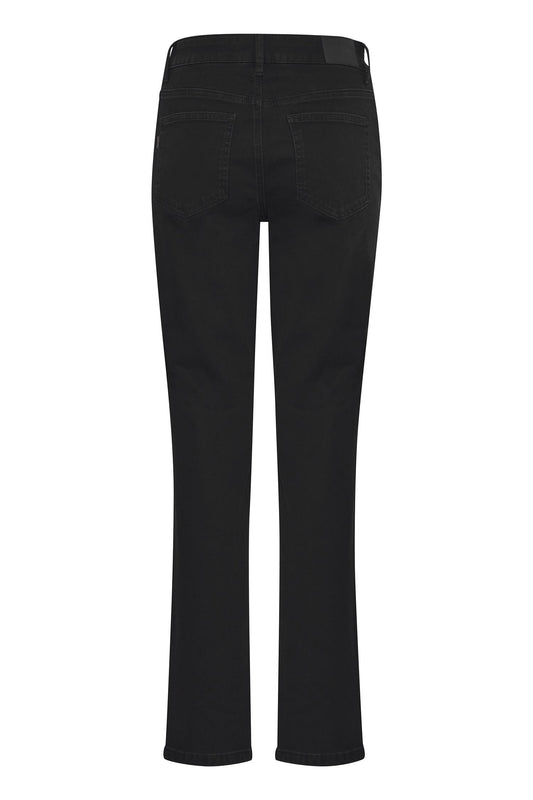 Pulz Emma HW Jeans Medium Straight Black Denim