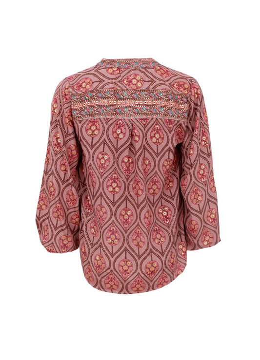 Black Colour Luna Blouse Powder Tulip