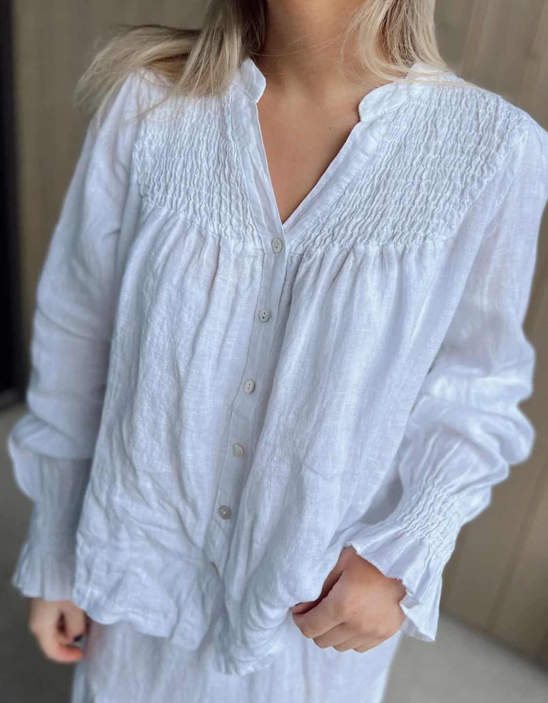 Rah Oslo Ella Smock Blouse White
