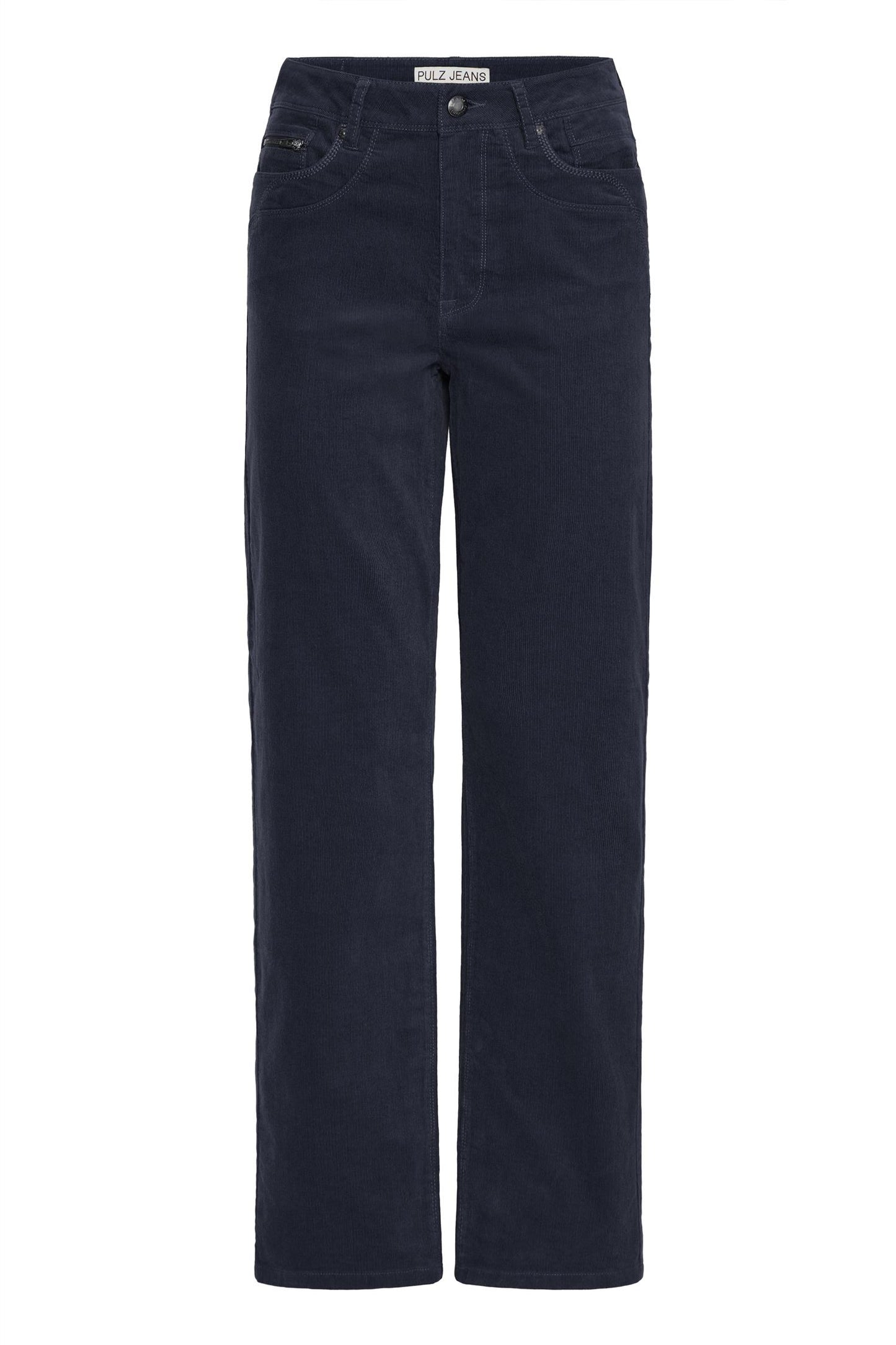 Pulz Sally HW Pant Straight Leg Dark Shappire