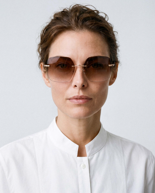 Glas Eyewear Billie Sunglasses Rimless Gold