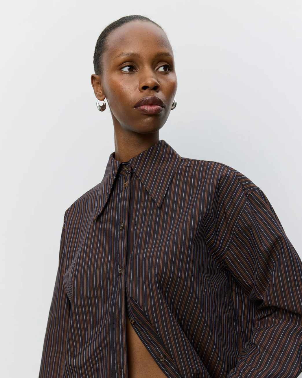 Sofie Schnoor Masha Striped Oversize Shirt Burgunder