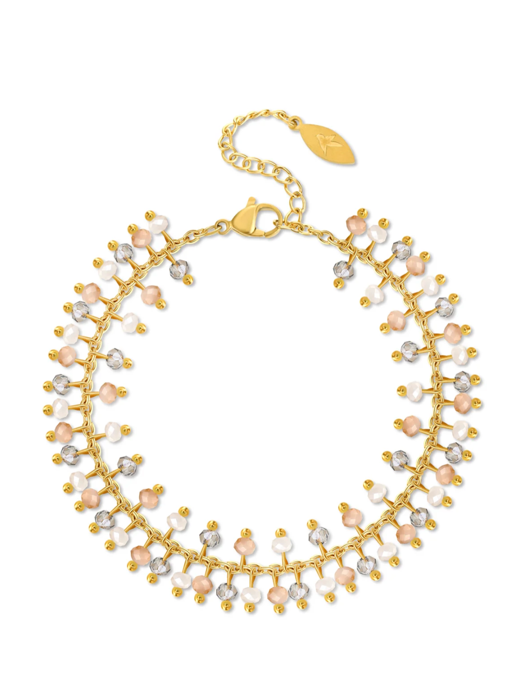 Farmhouse Camilla Øhrling Double Bead Bracelet Peach White