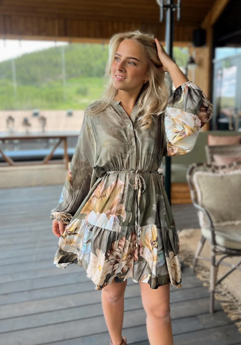 Rah Oslo Mini Dress Print Passion Green Print